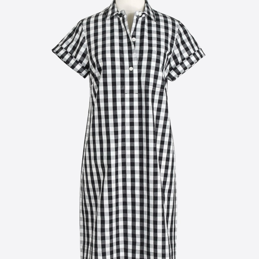 Jcrew Black and White Checkered Dress